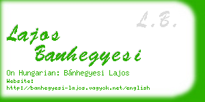 lajos banhegyesi business card