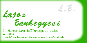 lajos banhegyesi business card
